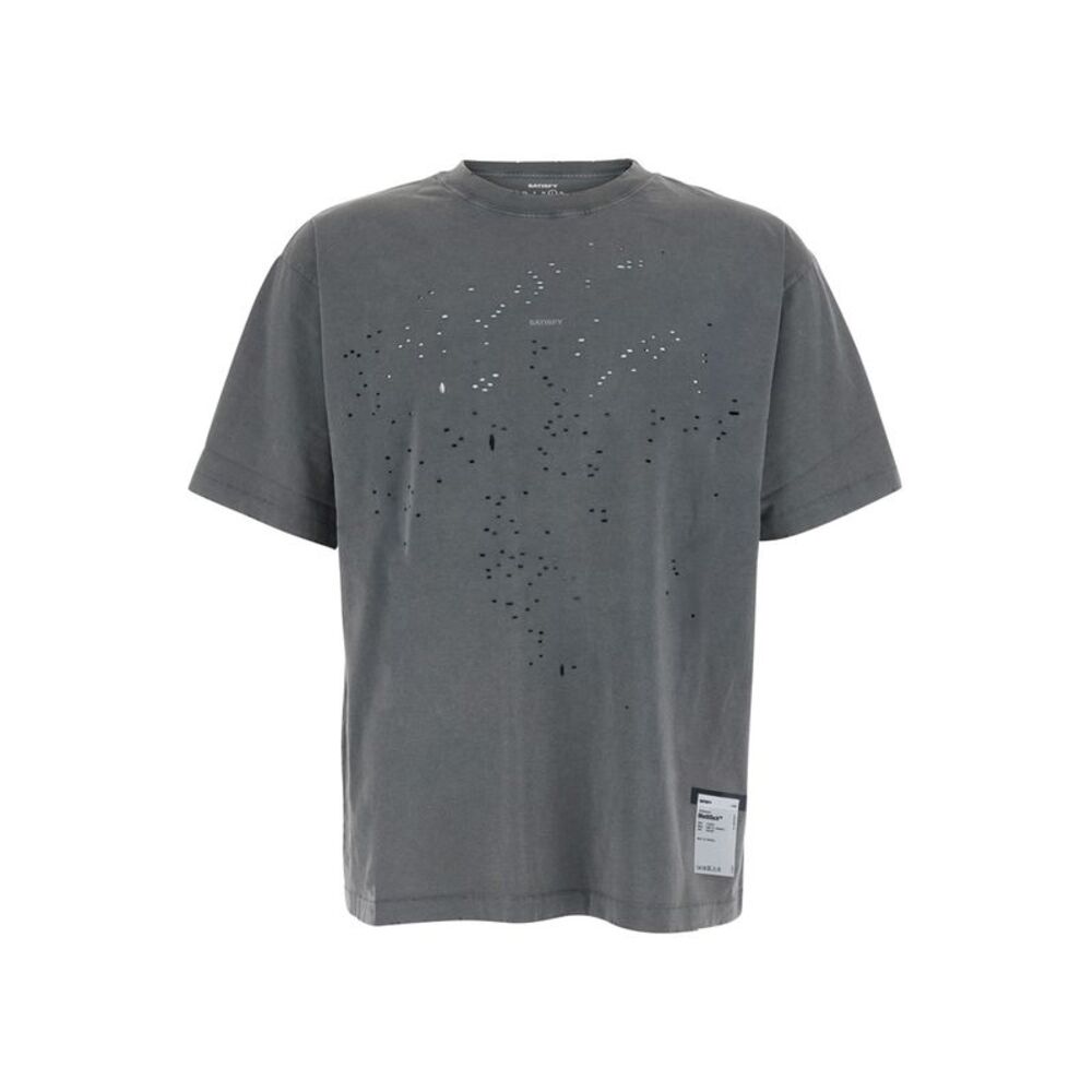 Satisfy Men Gray T-Shirt With Round Neck And Logo On The Front For Men